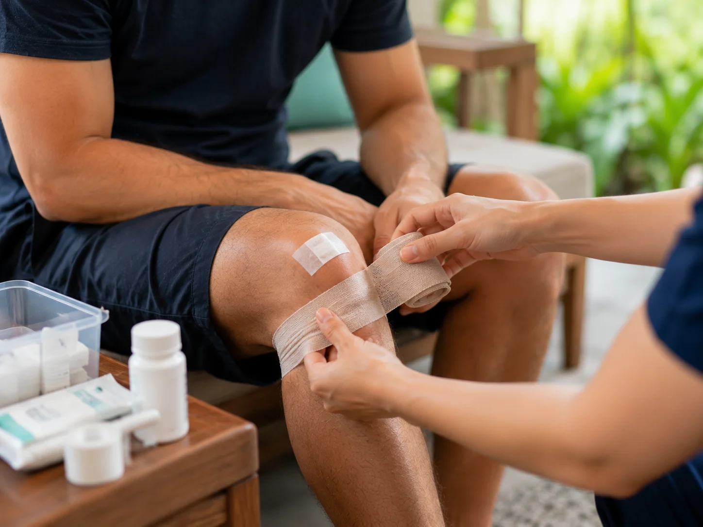 Minor injury and wound care by doctor at accommodation in Bali