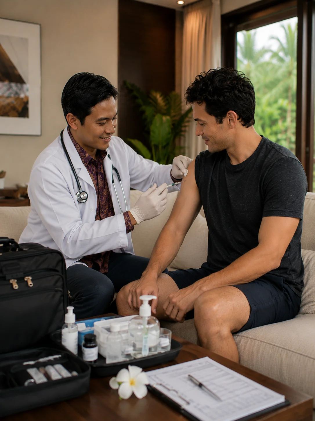 Vaccination home visit service in Bali
